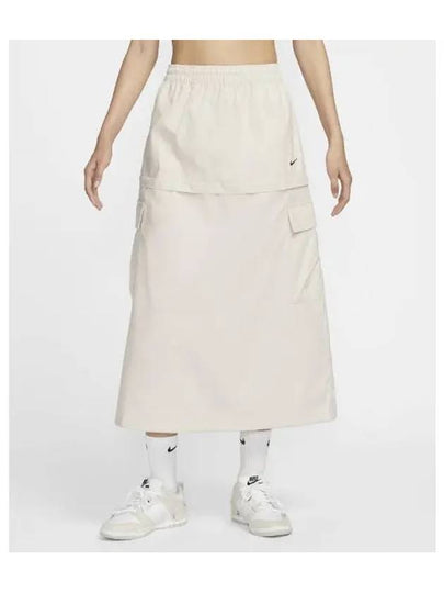 Sportswear Essentials Mid-Rise Woven Cargo Midi A Line Skirt Light Orewood Brown - NIKE - BALAAN 2