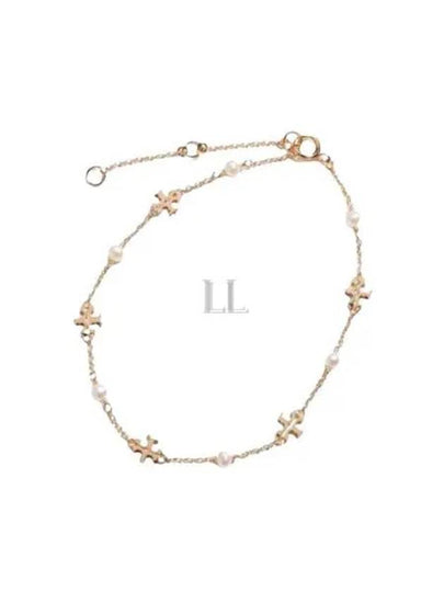 Kira Pearl Delicate Chain Bracelet Gold - TORY BURCH - BALAAN 2