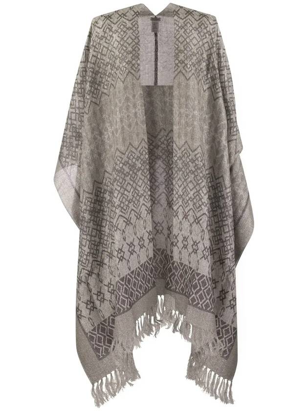 Ethnic Print Fringe Poncho MSCDARP70P_CIA37 - BRUNELLO CUCINELLI - BALAAN 1