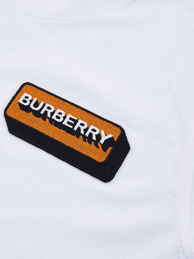 Logo Applique Cotton Short Sleeve T-Shirt White - BURBERRY - BALAAN 7