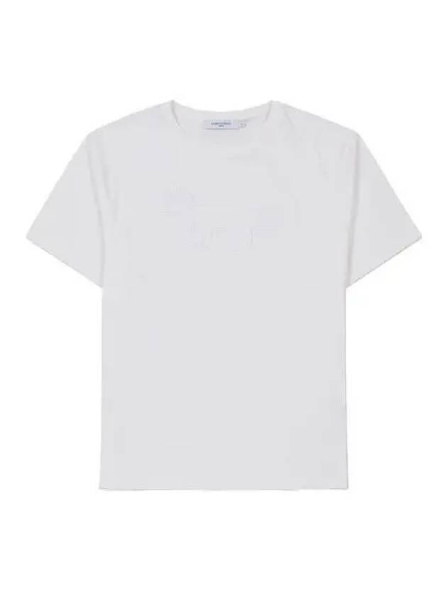 Fox Patch Relaxed Short Sleeve T Shirt White - MAISON KITSUNE - BALAAN 1