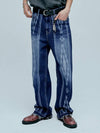 Navajo pattern cut off denim pants indigo blue - KND - BALAAN 4