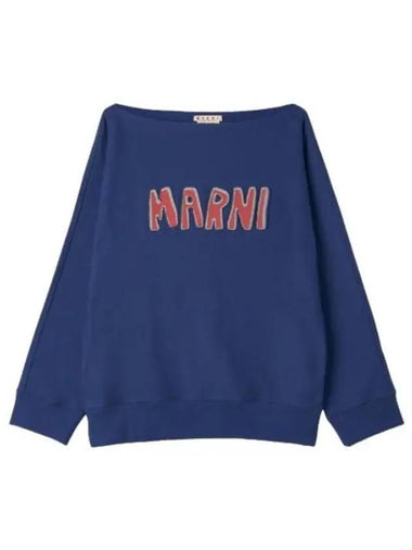 boat neck logo sweatshirt ocean - MARNI - BALAAN 1