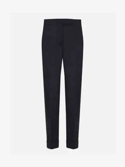 Cropped Tailored Twill Wool Skinny Straight Pants Navy - THOM BROWNE - BALAAN 2