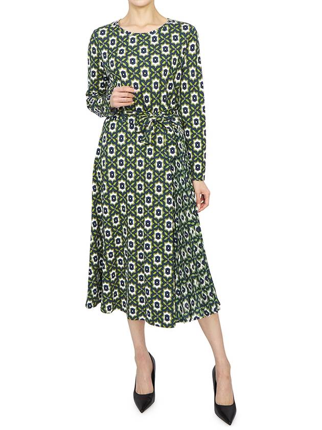 Pedina all over motif midi dress green - MAX MARA - BALAAN 9