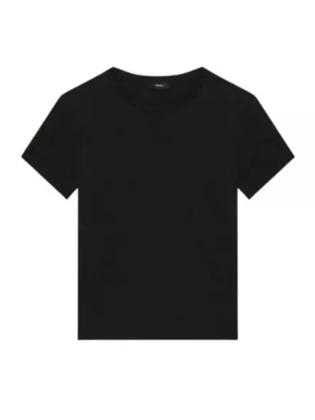 Women's Tiny Cotton Short Sleeve T-Shirt Black - THEORY - BALAAN 2