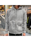 Center Back Stripe Cotton Zip Up Hoodie Light Grey - THOM BROWNE - BALAAN 3