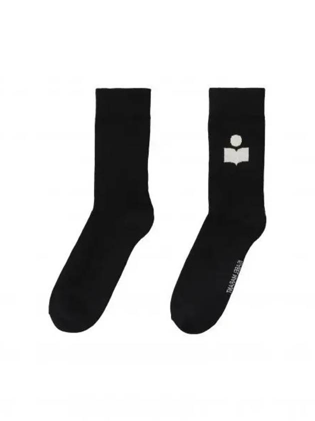 Embroidered Logo Socks Black - ISABEL MARANT - BALAAN 2