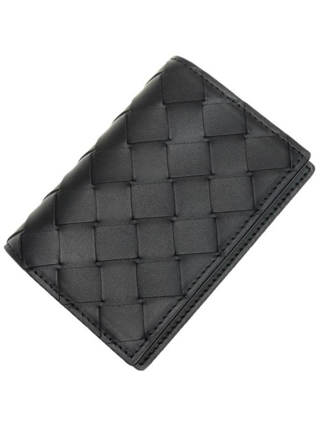 Intrecciato Folding Card Wallet Black - BOTTEGA VENETA - BALAAN 2