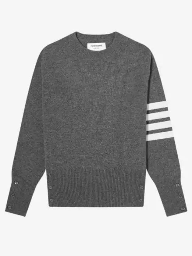 Diagonal Classic Cashmere Knit Top Grey - THOM BROWNE - BALAAN 3