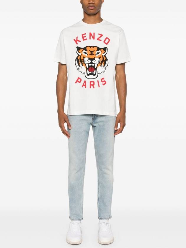 Lucky Tiger Short Sleeve T-Shirt White - KENZO - BALAAN 4