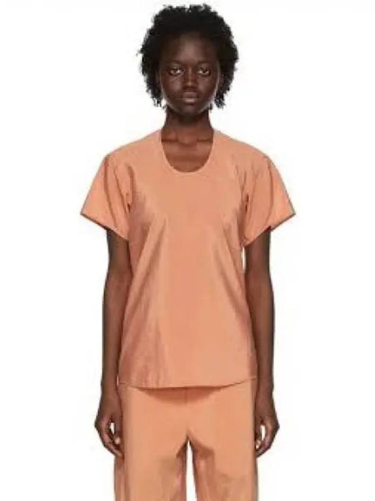 Women's Cotton Poplin Soft Short Sleeve T-Shirt Orange - LEMAIRE - BALAAN 1