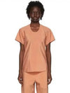 Women's Cotton Poplin Soft Short Sleeve T-Shirt Orange - LEMAIRE - BALAAN 1