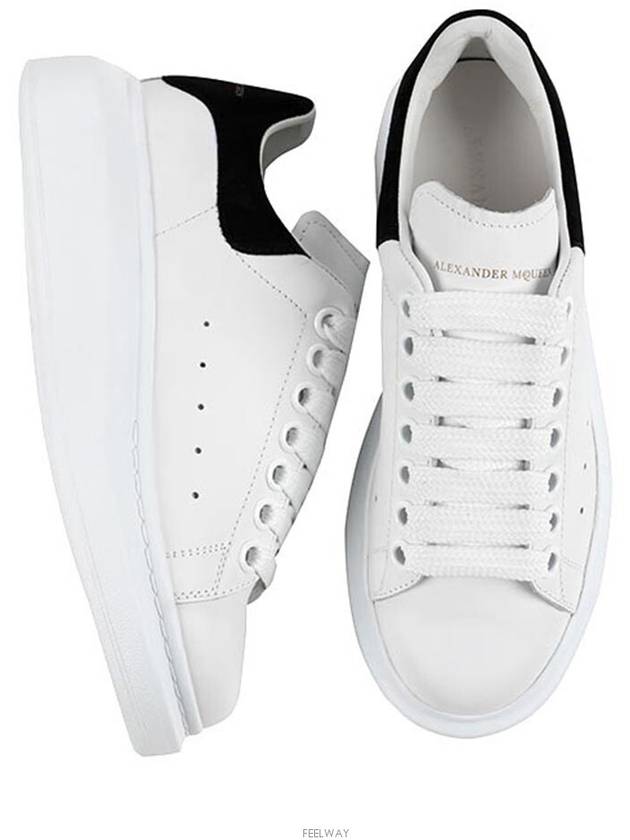 Oversized Leather Black Tab Low Top Sneakers White - ALEXANDER MCQUEEN - BALAAN 4