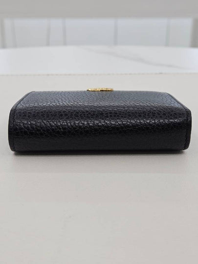 GG Marmont leather card case wallet black gold 456126 - GUCCI - BALAAN 2