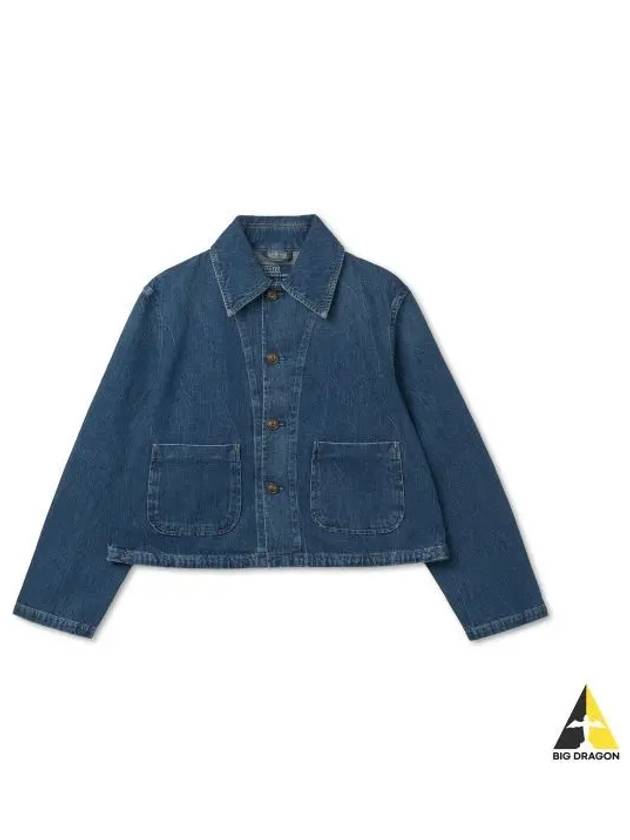 W Cropped Denim Car Coat Blue - POLO RALPH LAUREN - BALAAN 1