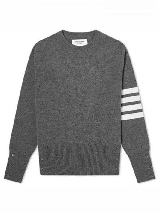 Diagonal Classic Cashmere Knit Top Grey - THOM BROWNE - BALAAN 2