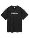 Logo Print Cotton Oversized Short Sleeve T-Shirt Black - BURBERRY - BALAAN 2