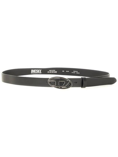 Logo Buckle Leather Belt Black - DIESEL - BALAAN 2