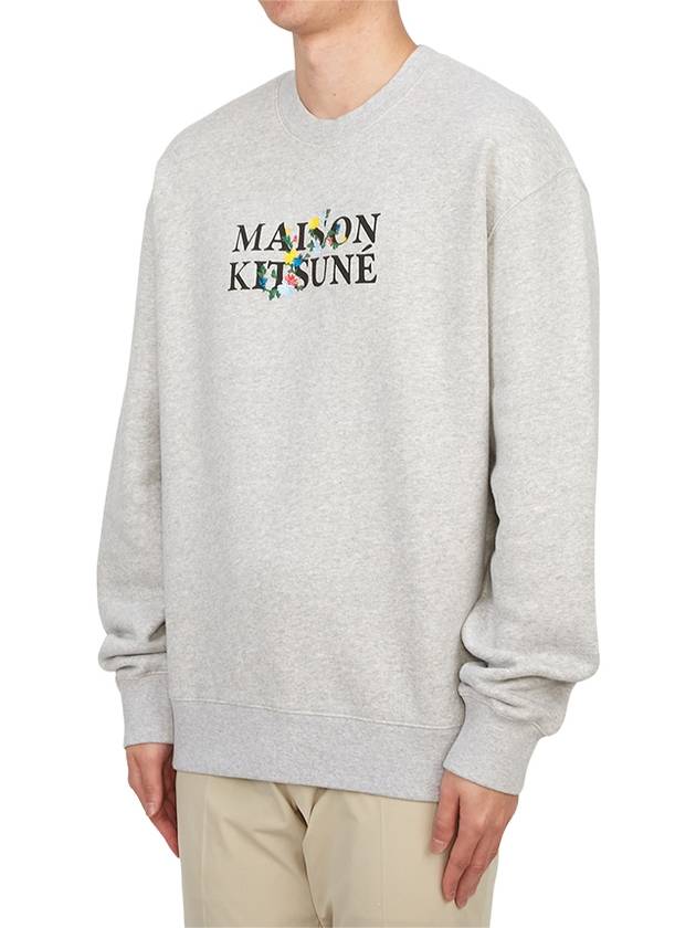 Flower Logo Print Comfort Sweatshirt Light Gray - MAISON KITSUNE - BALAAN 3