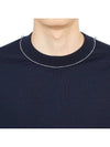 Back Stitch Crew Neck Wool Knit Top Navy - MAISON MARGIELA - BALAAN 7