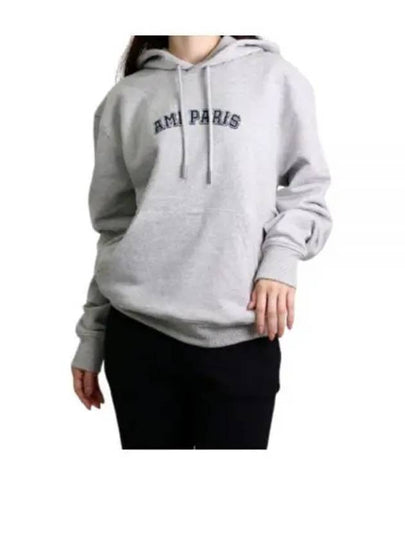 Classic Logo Print Hoodie Grey - AMI - BALAAN 2