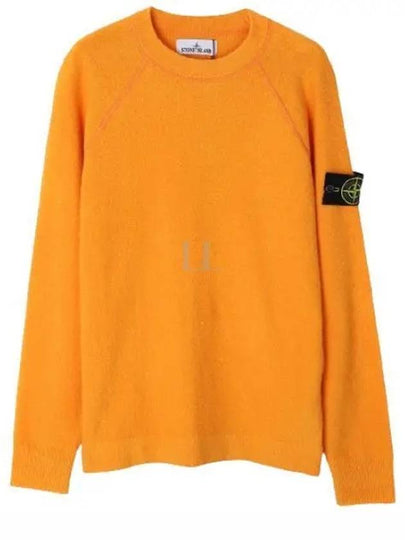 Raw Cotton Badge Crew Neck Knit Top Orange - STONE ISLAND - BALAAN 2