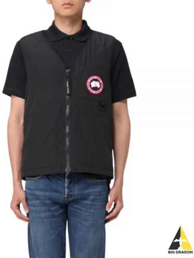 Logo Patch Zip-Up Vest Black - CANADA GOOSE - BALAAN 2