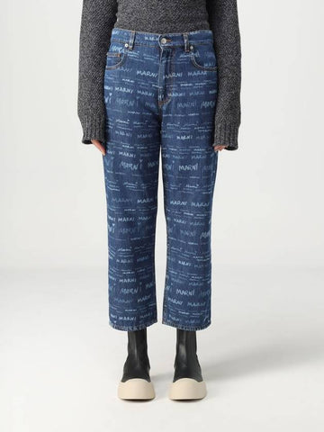 Jeans Marni in denim con logo all over - MARNI - BALAAN 1