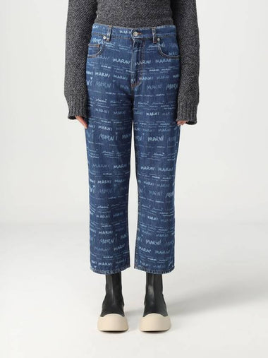 Jeans Marni in denim con logo all over - MARNI - BALAAN 1