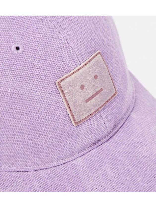 Patch Logo Cotton Ball Cap Purple - ACNE STUDIOS - BALAAN 4