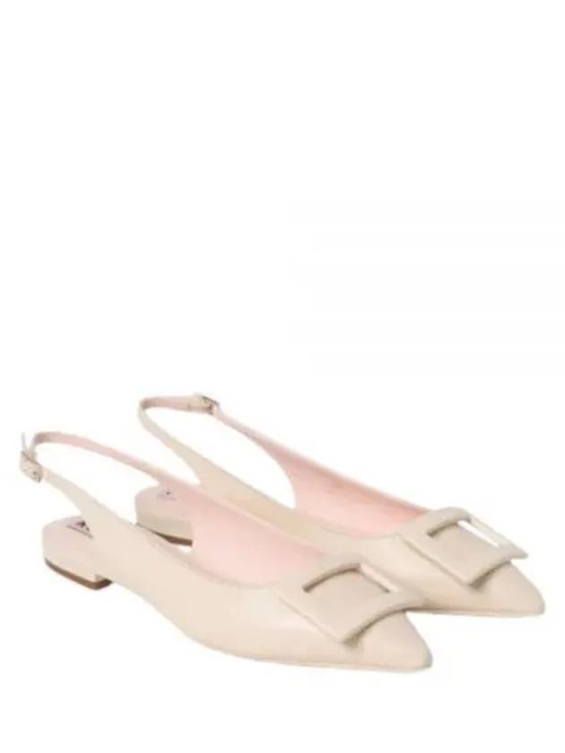 Gometine Lacrod Buckle Ballerina White - ROGER VIVIER - BALAAN 2