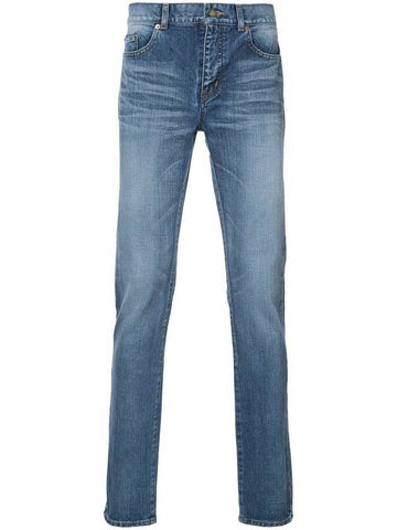 Men's University Patch Washing Jeans Blue - SAINT LAURENT - BALAAN 1