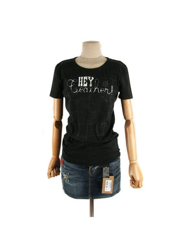 Women's Hey Short Sleeve T-Shirt Black - DSQUARED2 - BALAAN 1