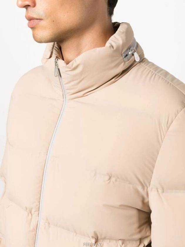 Two-Way Zip-Up High Neck Padding Beige - BRUNELLO CUCINELLI - BALAAN 3