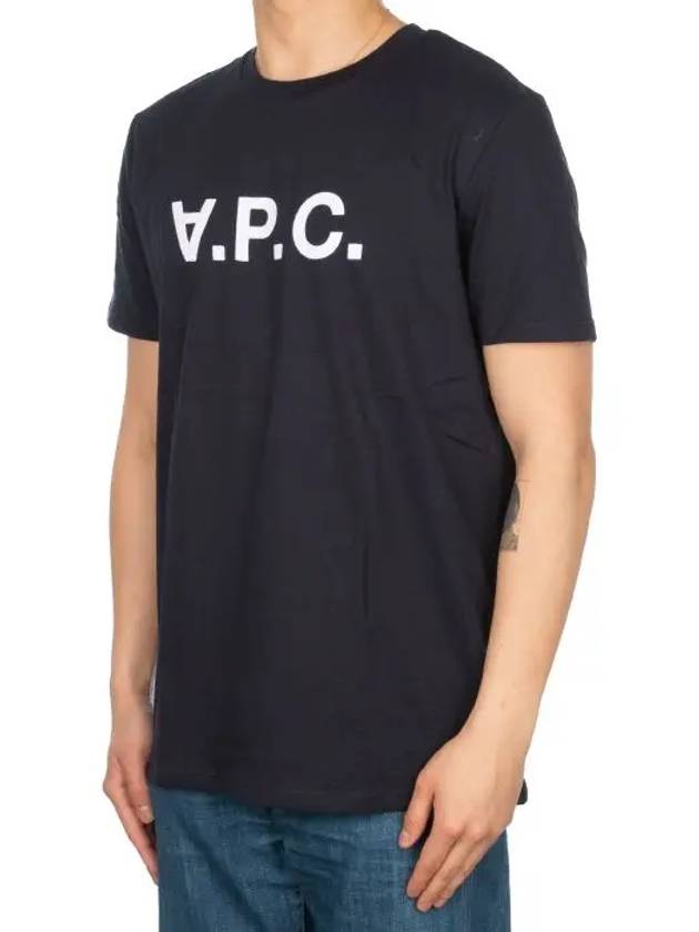 VPC Logo Short Sleeve T Shirt Navy COBQX H26943 - A.P.C. - BALAAN 3