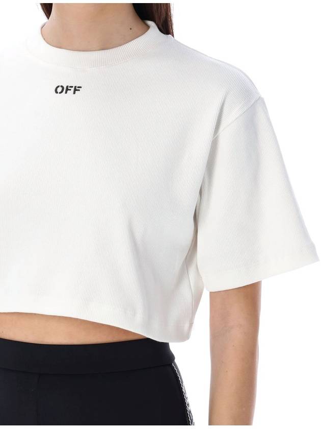 Off stamp rib cropped tee - OFF WHITE - BALAAN 3