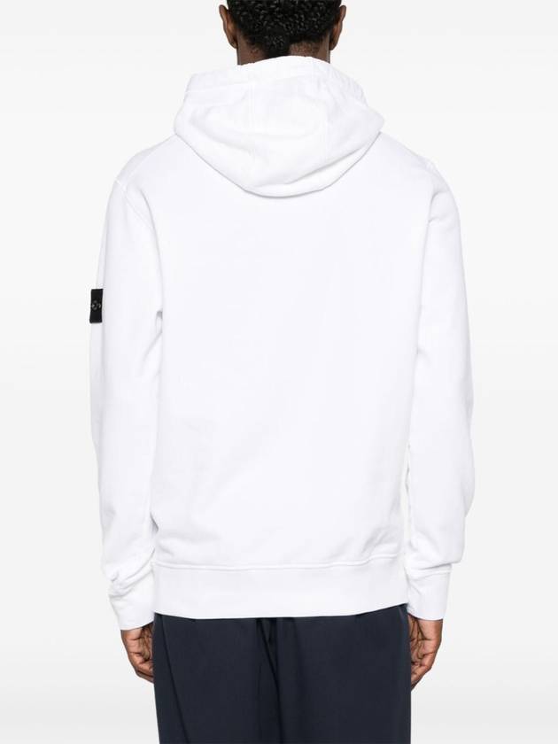 Cotton Fleece Garment Dyed Hoodie White - STONE ISLAND - BALAAN 5