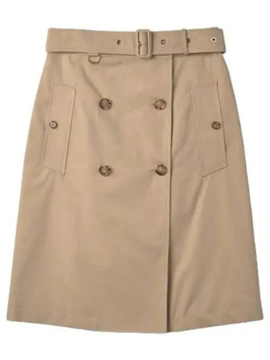 Gabardine Trench Skirt Honey - BURBERRY - BALAAN 1