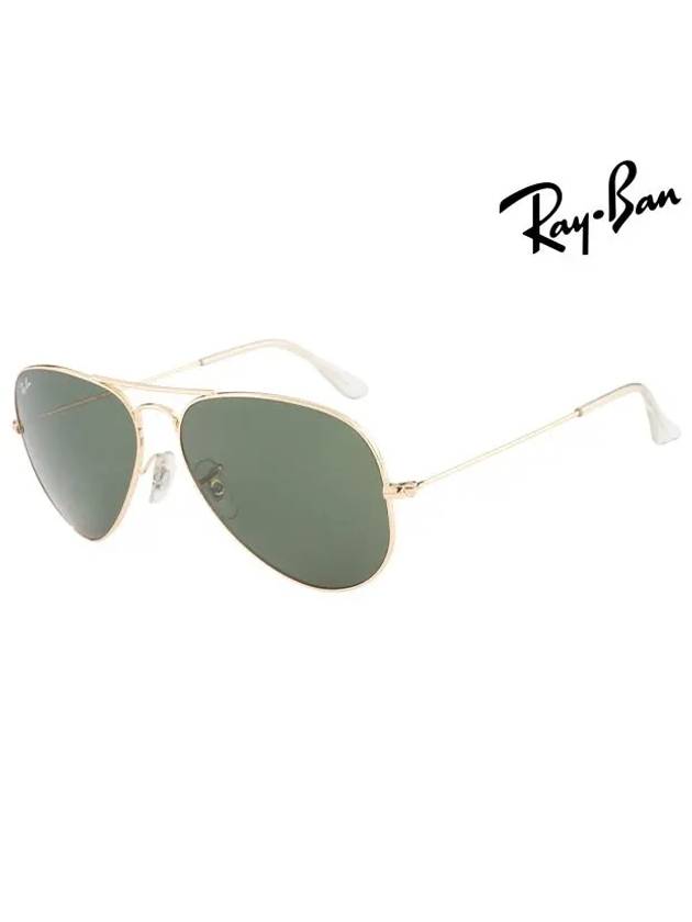 Aviator Eyewear Classic Metal Sunglasses Gold Green - RAY-BAN - BALAAN 3