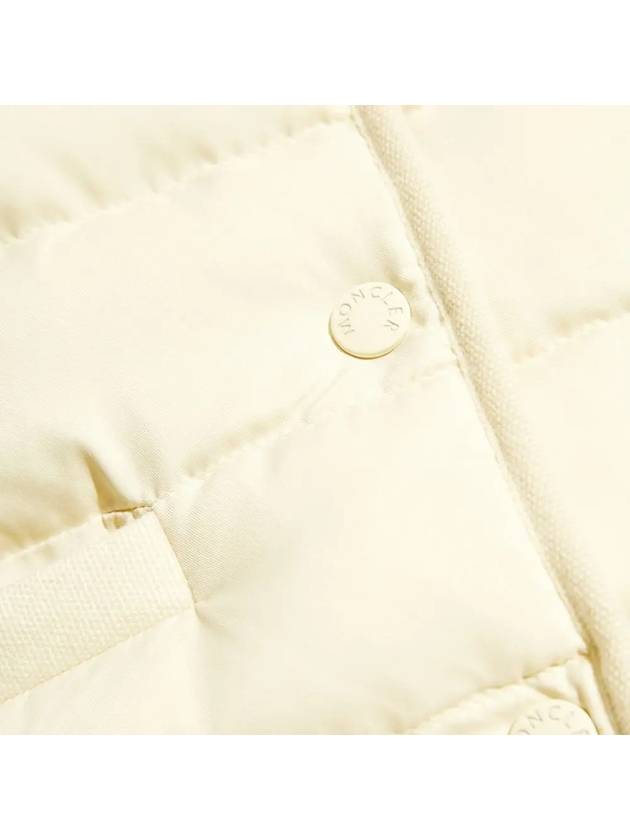 Logo Patch Mix Padded Wool Zip-Up Cardigan White - MONCLER - BALAAN 4