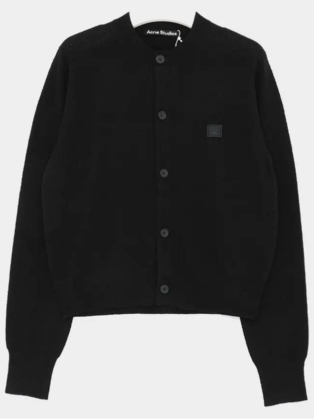 Face Patch Crop Cardigan Black - ACNE STUDIOS - BALAAN 2