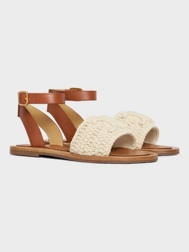 Triomphe Maccram Lympia Sandals Brown - CELINE - BALAAN 3