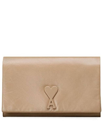 Do You Want Strap Long Wallet Beige - AMI - BALAAN 1