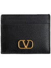 V Logo Signature Card Wallet Black - VALENTINO - BALAAN 2