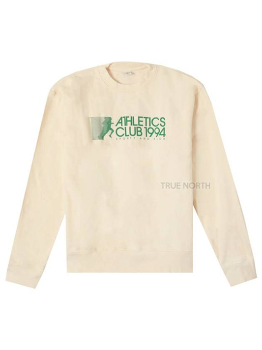 Logo Print Crew Neck Cotton Long Sleeve T-shirt Cream - SPORTY & RICH - BALAAN 2