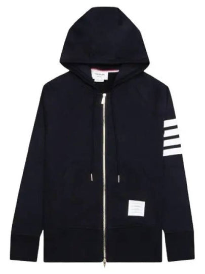 Engineered 4 Bar Diagonal Zip Up Hoodie Navy - THOM BROWNE - BALAAN 2