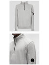 CP Company 12CMSS035A 002246G M93 Lens Wappen Fleece Half Zip Up Sweatshirt Melange Gray Men's Sweatshirt TJ - CP COMPANY - BALAAN 4