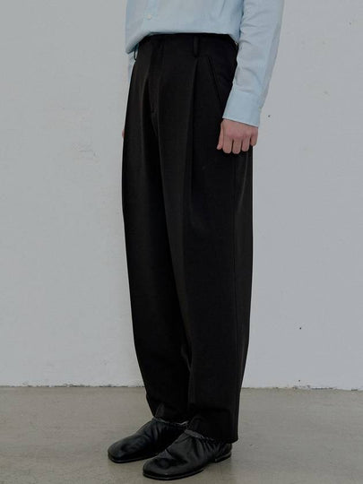 Men's Noobi One-Tuck Slacks Black - FILLCHIC - BALAAN 2