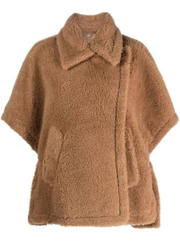 Women's Tebe Teddy Fabric Cape Camel - MAX MARA - BALAAN 1